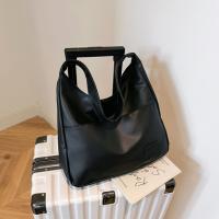 Bolso de mano de cuero PU de Color sólido suave, bolso de hombro tipo cubo de gran capacidad, bolso informal coreano para mujer, regalos de cumpleaños - details 4