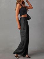 Cargo de cintura alta para mujer, nuevos pantalones de moda, pantalones sueltos de pierna ancha para primavera y verano - details 5