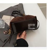 Bolso bandolera vintage para mujer - Bolso tipo cubo con correa ajustable, cierre con cordón, marrón café/negro - Bolso de mano para el día a día, formal, eventos especiales - Bolso duradero para mujer, bolso cruzado, accesorio para eventos nocturnos - details 3