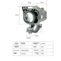 Focos LED para motocicleta, luz lejana/Baja, 12w, 1 unidad de dos colores, blanco y amarillo - details 0