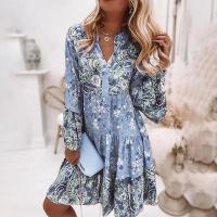 Vestido largo suelto y cómodo de mujer corta en capas, transpirable para uso diario en la playa - details 5