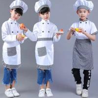 Camiseta de cocinero para niños, uniforme de Chef, gorro de cocina para niños, chaquetas de trabajo, restaurante, actuación de Halloween, disfraz de Cosplay para fiesta en escenario - details 3