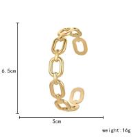 Pulsera Minimalista de Acero Inoxidable Diseño Cuadrado con Tirante Hueco Brillo Oro Vintage - details 0