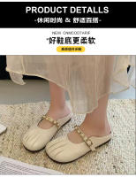 Baotou zapatillas mujer, primavera y verano nueva moda de un pedal desgaste exterior medio arrastre casual zapatos de mujer sandalias modelos versátiles - details 0