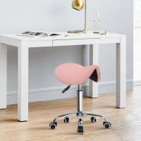 Taburete con Ruedas Silla Trabajo Altura Ajustable Giratorio Taburete de Oficina con Asiento de Silla de Montar Negro - details 22