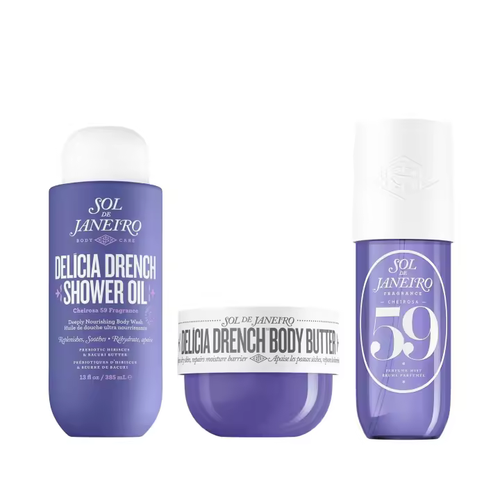 Sol de Janeiro Trio Profundamente Hidratante - Aceite de Ducha Delicia Drench, Manteca Corporal Delicia Drench y Bruma Perfumada Cheirosa 59 - 1