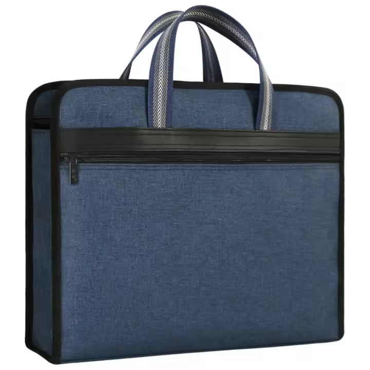 Bolsa de archivos A4 impermeable, gran capacidad, múltiples compartimentos, bolsa de almacenamiento de documentos, Simple con asa, maletín de lona para hombres y mujeres - 1