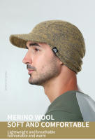 AONIJIE M33 Unisex Warm Wool Knitted Hat Short Brim Baseball Cap Soft Equestrian Cap Protect Ear Fall Winter For Running Hiking - details 1