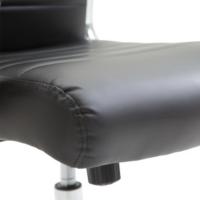 Silla De Oficina Kolumbus En Simil Cuero & Base De Metal con Ruedas I Silla De Escritorio Ergonómica & Regulable En Altura, Color:Gris - details 2
