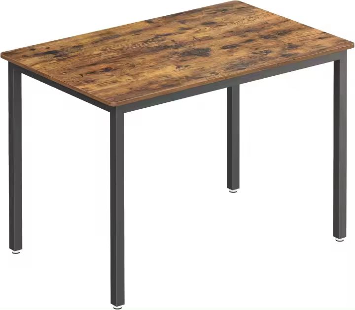 Mesa de Comedor, Mesa de Cocina, 70 x 110 x 77 cm, Mesa de Comedor para 4 Personas, Escritorio de Salón, para Comedor, Cocina, Industrial, Negro Ébano y Negro Mate KDT081B02 - 1