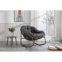 Silla de Rocking de Mascarete Moderna de Grajo Silla de Sillón Cómoda para Exteriores con Cojín Grueso Ideal para Balcón, Porche, Jardín, Patio - details 3