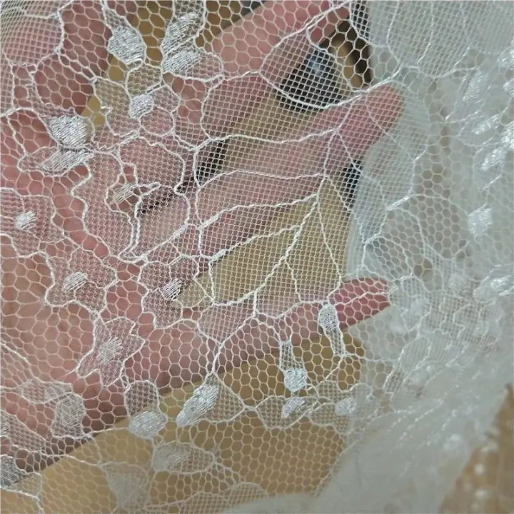 WM Tela de Diseñador DIY Merman Lchthyme con Escala de Lentejuelas Suave y Brillante Material de Gaza Transparente para Bordado - 1