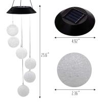 Carillón de viento colgante alimentado por energía Solar para exteriores, campanas de viento únicas, decoración de jardín de patio al aire libre, los mejores regalos para mamá - details 1
