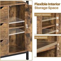 Armario de Baño de Madera Ajustable con Cajón y Estante Diseño de Doble Puerta para Sala de Estar Entrada Blanca Almacenamiento de Cocina Multiusos - details 32