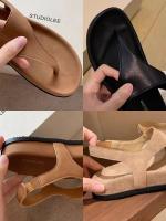 Sandalias de mujer de estilo romano con nicho de fondo plano de vacaciones con punta retro en espiga de temperamento minimalista - details 19