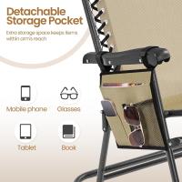 Plegable Carga 120KG con Reposabrazos y Apoyo para Cabeza 102x65,5x103 cm para Exterior Acampar Porche Balcón Beige - details 7