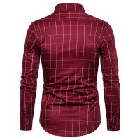 Camisa de algodón para hombre, camisa de manga larga a cuadros, informal, de negocios, ajustada, para oficina, 1311 - details 4