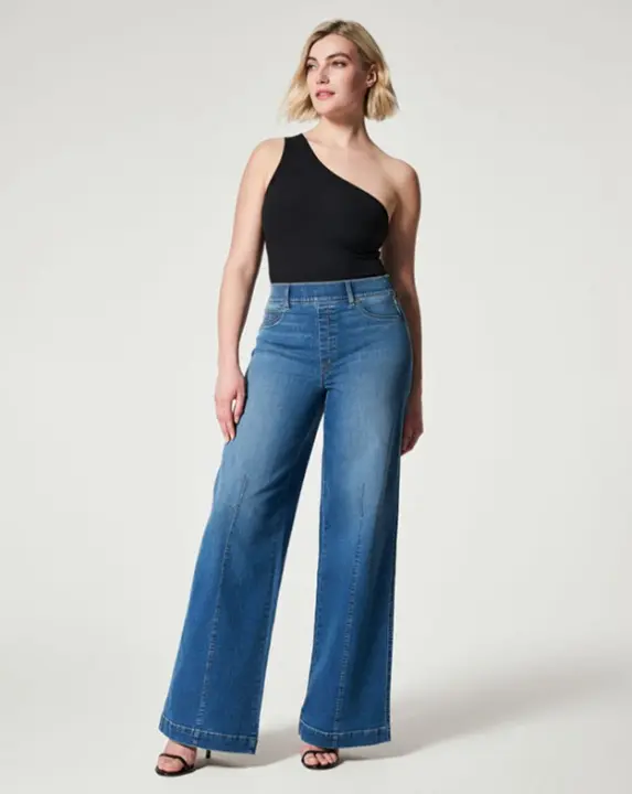 Suministro de pantalones vaqueros elásticos sueltos de moda para mujer - 1