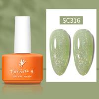 Tonitu G 7ml Esmalte de uñas en gel semipermanente Oro Plata Brillo Lentejuelas UV LED para salón de manicura y arte de uñas DIY en casa - details 2