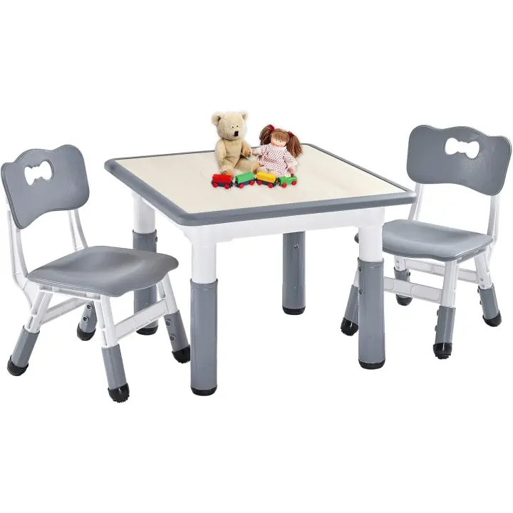 Juego de Mesa y Sillas Ajustable para Niños Fácil de Limpiar Aprobado por CPC y CE Color Azul - 1