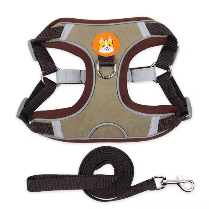 Conjunto de arnés y correa reflectante para perro y gato, chaleco ajustable para caminar al aire libre, perros pequeños y medianos - 1