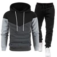 Conjunto de dos piezas para hombre, chándales informales, trajes deportivos para exteriores, sudaderas con capucha y pantalones para correr, Otoño e Invierno - details 3