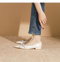 Nueva hebilla de cinturón, boca poco profunda, zapatos individuales de suela plana, zapatos individuales casuales - details 19
