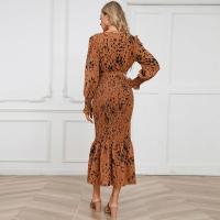 Elegante Vestido de Cuerpo Ajustado con Cuello en V Estampado Ajustado para Mujeres - details 8