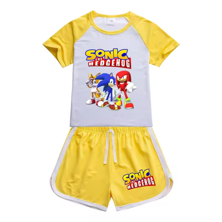 FREEZE Conjunto de camiseta y pantalones cortos de manga corta Sonic The Hedgehog para niño - 1