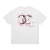 Camisetas de Verano Básicas de Moda para Hombres Algodón Puro, Cuello Redondo, Mangas Cortas, Nuevas Camisetas de Pareja con Estampados de Logotipo - details 1