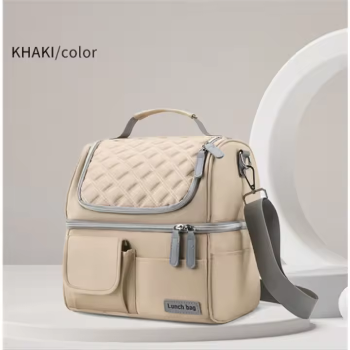 Nueva bolsa de almuerzo bolsa de viaje portátil oblicua span multifunción de gran capacidad aislamiento térmico bolsa de almuerzo impermeable bolsa de picnic - 1