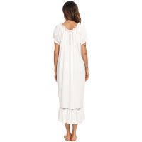 Pijamas para mujer, ropa de dormir con un hombro, camisón de manga corta, vestido mixto de encaje - details 7