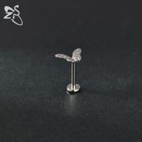 ZS 1 pieza 16G Piercing de labio Labret de acero inoxidable para mujeres y niñas, colorido, con forma de luna y mariposa, para cartílago, tragus y hélice, 8MM - details 17