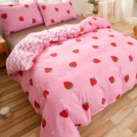 Juego De 3 piezas De Funda Nórdica, Estampado De Fresas Dulces, Ropa De Cama, Funda Nórdica Suave Y Cómoda - details 4