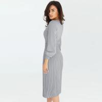 Vestido Midi de ganchillo con cuello redondo para mujer, vestido plisado, elástico, suelto, estético, Otoño e Invierno - details 5