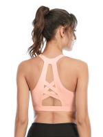 Tops cortos de manga corta para mujer, camisa deportiva de Yoga Rosa cruzada - details 4