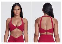 SHINBENE-Sujetador deportivo con giro frontal y trasero, sostén largo para entrenamiento de Yoga, Top corto sin mangas para Yoga - details 15