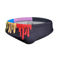 Jessborn calzoncillos de baño para hombre, bañador sexy con grafiti de pintura a la moda, pantalones cortos para surfear en la playa, Verano - details 4