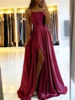 Elegante Vestido de Playa Maxi de Satén Legenda Sexy con Cordones Vestido de Noche Ajustable para Damas de Honor - details 6