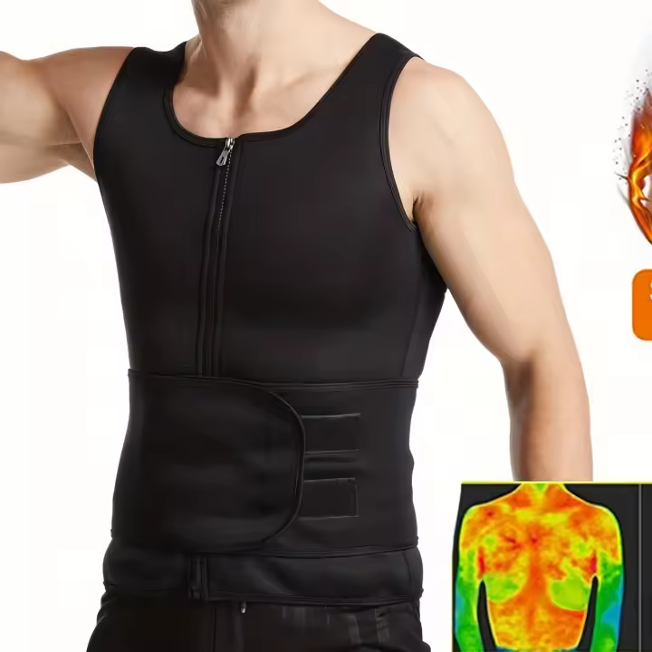 Moldeadores de cuerpo para hombres, cinturón de control de barriga para adelgazar, quema de grasa, pérdida de peso, chaleco - 1