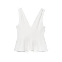 BUNO-Nueva moda para mujer, chaleco ajustado de algodón y lino con una hilera de botones, chaleco con cuello en V, chaleco retro para mujer, top elegante - details 3