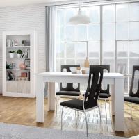 Comedor Extensible, Mesa de Salón o Cocina, Acabado en Blanco Artik y Roble Canadiense, Modelo Kendra - details 13