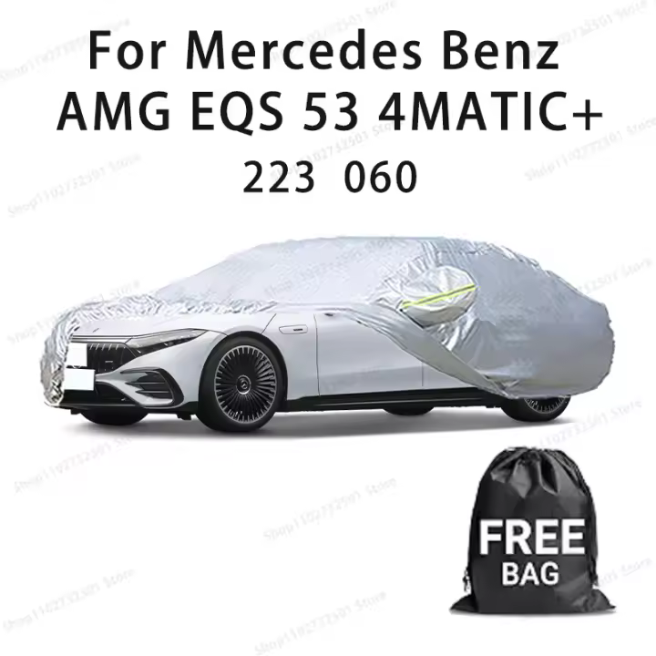 Funda para coche para Mercedes Benz AMG EQS 53 223 060 Funda completa Funda protectora solar impermeable Accesorios para coches resistentes a los arañazos-Plata - 1