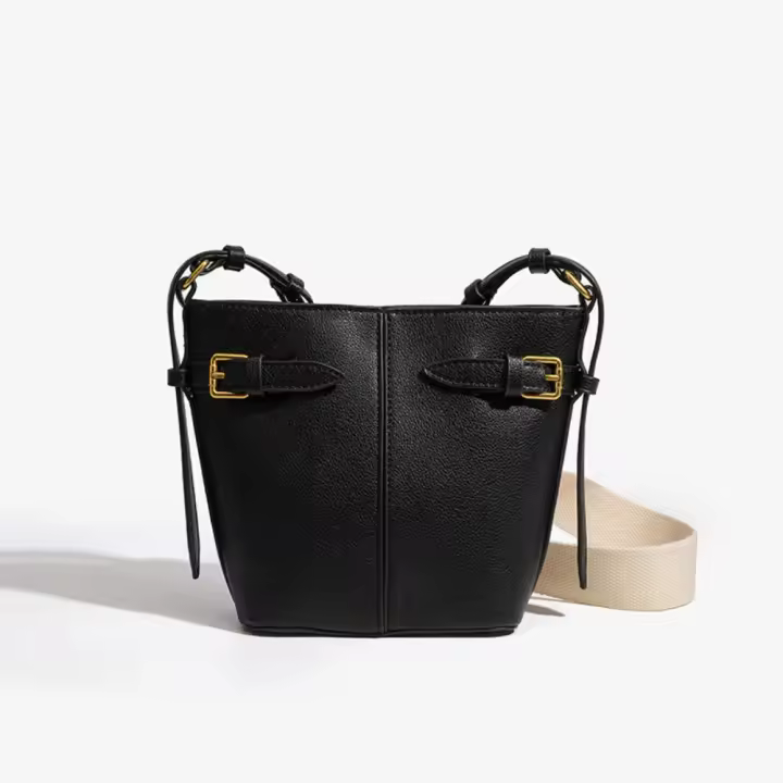 Bolso de mujer premium sense versátil retro hebilla decoración de un solo hombro bandolera bolso de cubo - 1