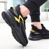 Zapatos de Trabajo Seguros Transpirables con Punta de Acero Zapatillas de Trabajo Antideslizantes para Hombres en Negro - details 11
