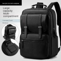 Mochila de Negocios de Cuero Minimalista Impermeable, Resistente al Desgaste, Tamaño 40x28x18cm para Viajes de Negocios y Commuting - details 20