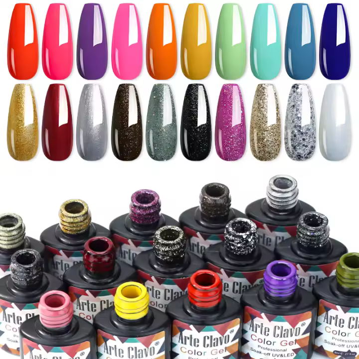 Arte Clavo gel pulido conjunto de 10 piezas barniz de gel 8ml remojo semipermanente de uñas en la superficie mate LED ultravioleta - 1