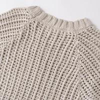 2025 suéter de punto para mujer con tirantes laterales, cuello redondo, manga corta, jerséis femeninos, Tops elegantes, moda - details 6