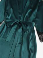 Conjunto De Pijama De Seda Para Mujer 5 Piezas Lencería Sexy De Encaje Camisola Y Pantalones Ropa Interior Para Dormir En Casa - details 7