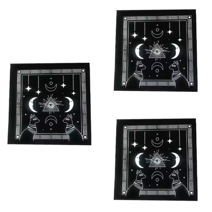 Mantel de Tarot tipo C, tapete de terciopelo, mantel de estrella de cinco puntas, patrón hermoso - 1